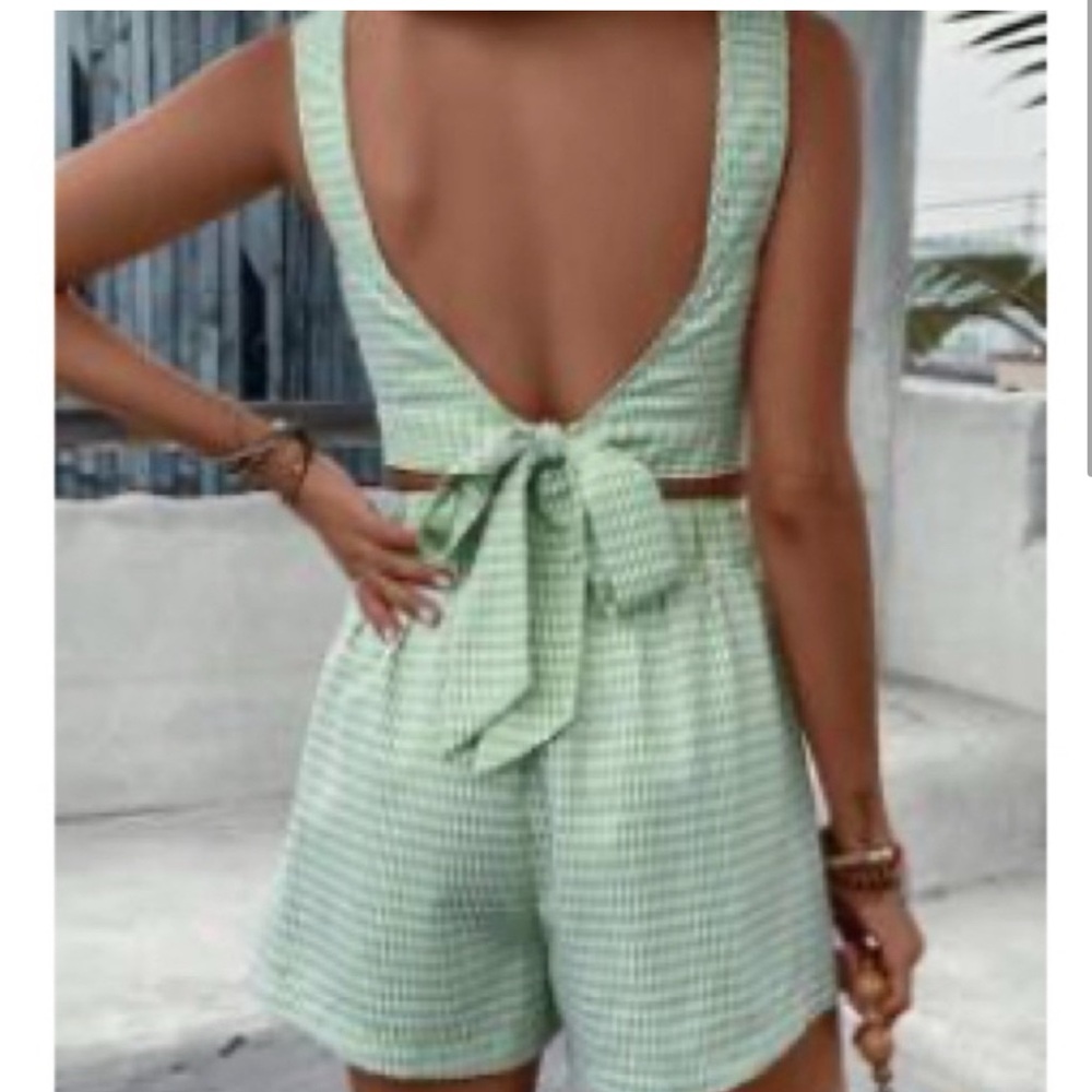 Green Gingham Women's Matching set